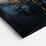 Orange and Gold Abstract Strokes Canvas - Modern Textured Wall Art