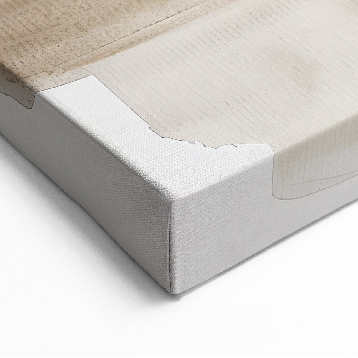 Navy Blue and Beige Abstract Strokes Canvas - Minimalist Wall Art