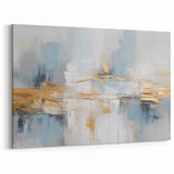 Gold and Blue Abstract Strokes Canvas - Modern Luxury Wall Art