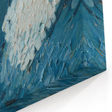 Deep Blue Abstract Textured Canvas - Modern Dynamic Wall Art