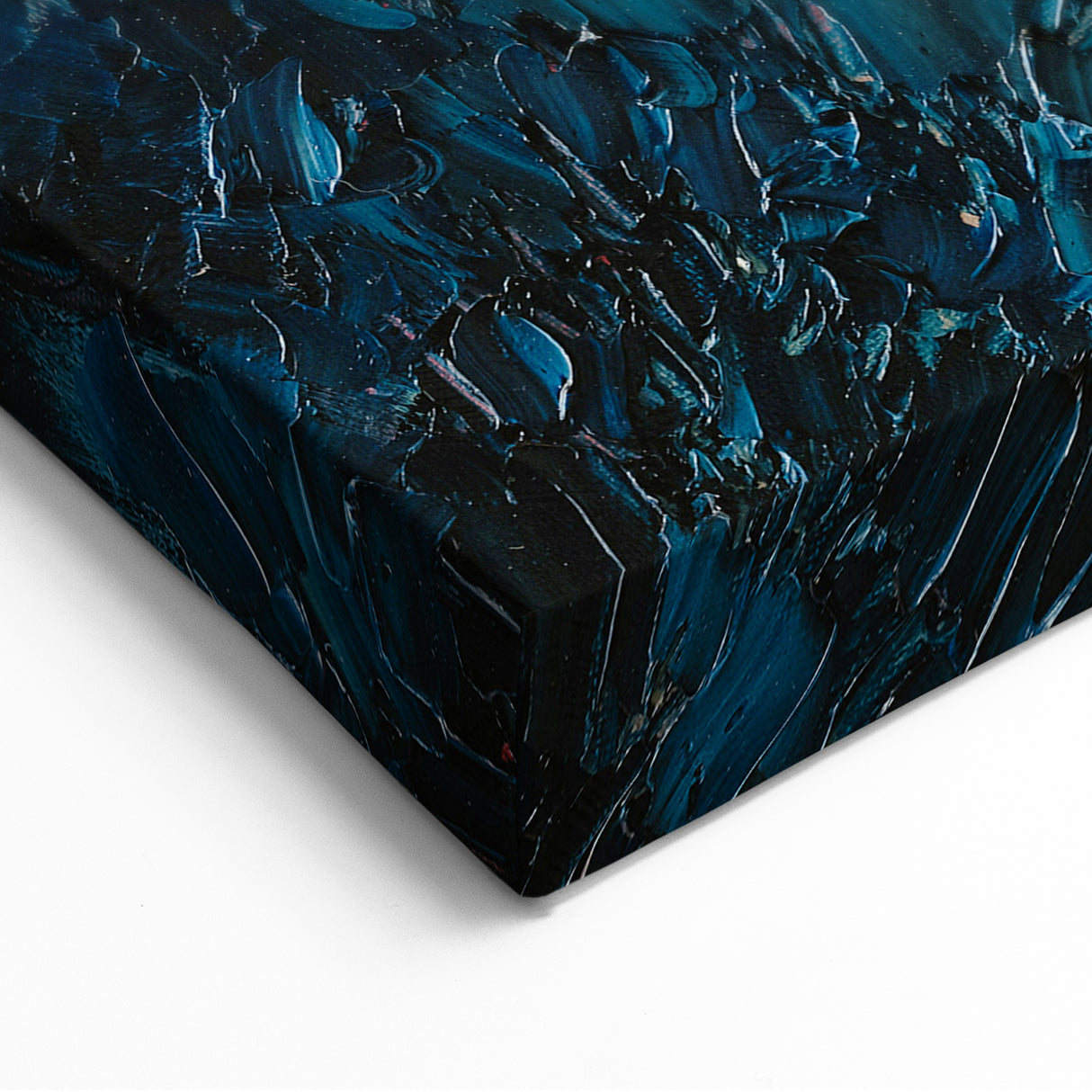 Deep Blue Abstract Textured Canvas - Modern Dynamic Wall Art