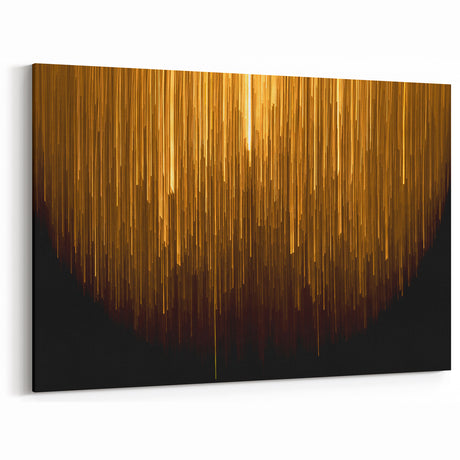 Golden Light Abstract Strokes Canvas - Modern Dynamic Wall Art