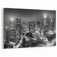 Charlotte Skyline Wall Art | Panoramic Cityscape Art Prints in Black & White