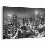 Charlotte Skyline Wall Art | Panoramic Cityscape Art Prints in Black & White