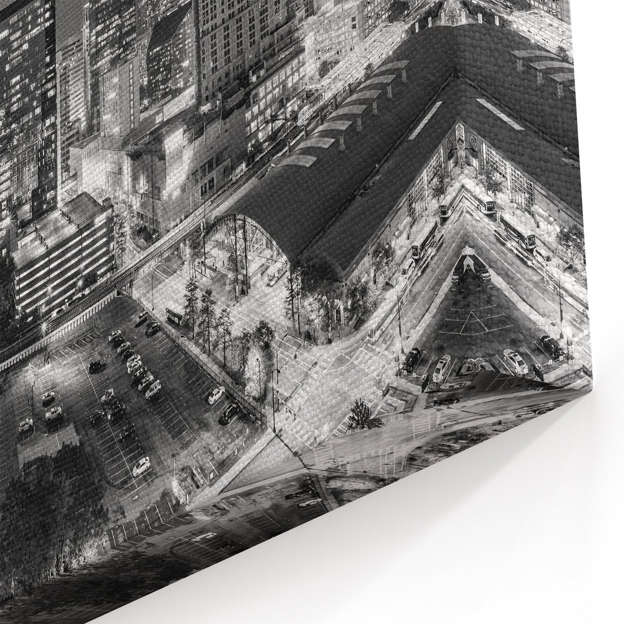 Charlotte Skyline Wall Art | Panoramic Cityscape Art Prints in Black & White