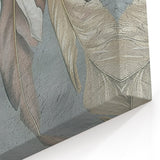 Modern Strokes and Lines Abstract Art - Elegant Leaf Pattern Canvas