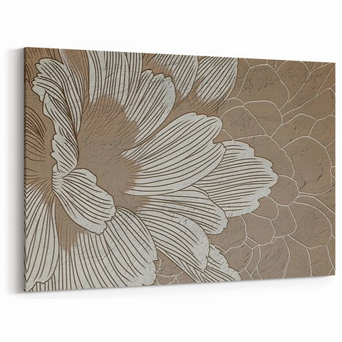 Contemporary Line Art - Floral Strokes and Lines Abstract Canvas
