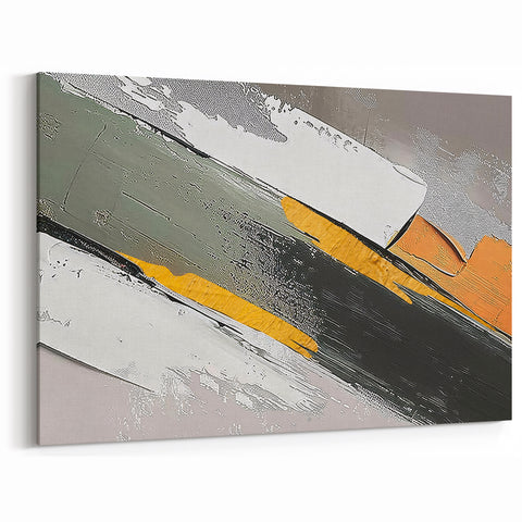 Modern Geometric Line Art - Abstract Strokes and Colorful Canvas