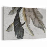 Minimalist Leaf Line Art - Elegant Abstract Strokes Wall Art Canvas