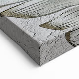 Black and Gold Leaf Line Art - Modern Abstract Strokes Canvas