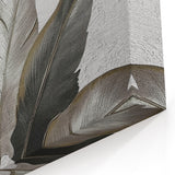 Black and Gold Leaf Line Art - Modern Abstract Strokes Canvas