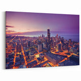 Chicago Skyline Wall Art - Vibrant Cityscape Canvas Print for Home Decor
