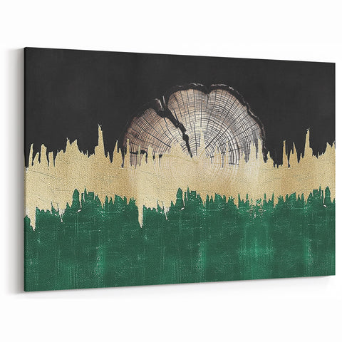 Abstract Wood and Forest Art - Modern Geometric Canvas Print