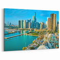 Chicago Skyline Wall Art - Scenic Waterfront and Ferris Wheel Canvas Print