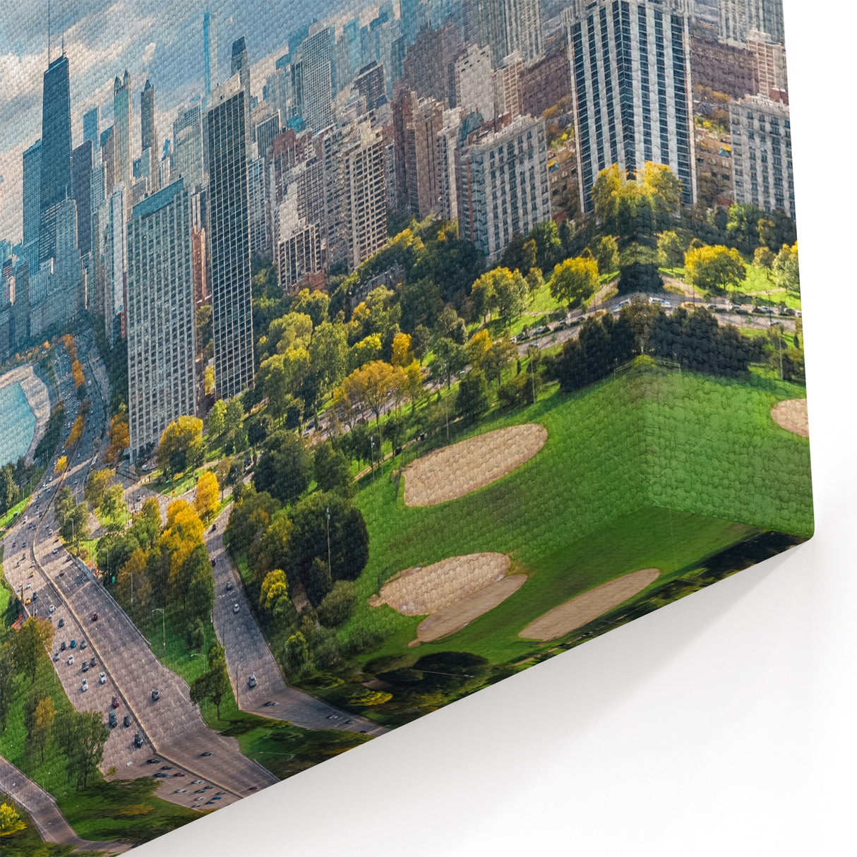Chicago Skyline Wall Art - Scenic Beach and Park Cityscape Canvas