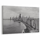 Chicago Skyline Wall Art - Timeless Black and White Cityscape Canvas
