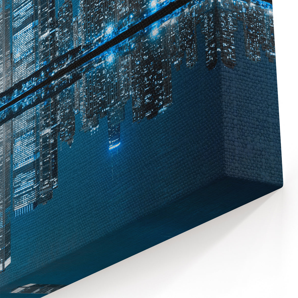 Chicago Skyline Wall Art - Blue-Toned Reflective Night Cityscape