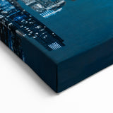 Chicago Skyline Wall Art - Blue-Toned Reflective Night Cityscape