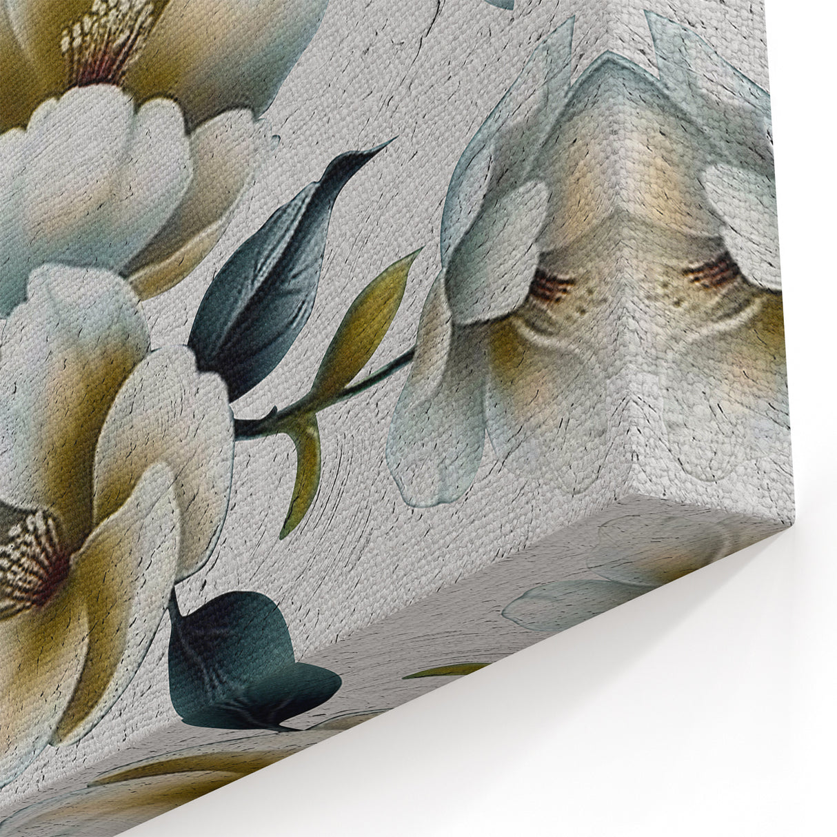 Soft White Floral Art - Elegant Abstract Flower Canvas Wall Print