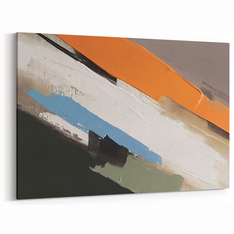 Modern Strokes and Lines Abstract Canvas – Earthy Tones Contemporary Art