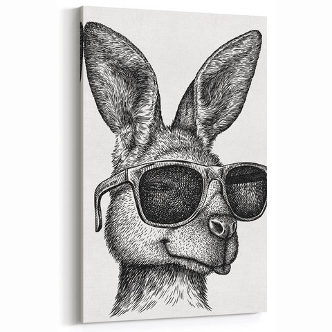 Stylish Kangaroo Wall Art - Fun Wildlife Animal Canvas Decor