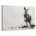 Abstract Kangaroo Wall Art - Modern Australian Wildlife Canvas Decor