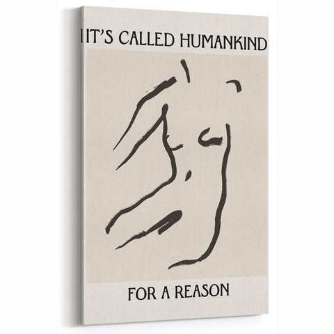 Humankind Minimalist Art - Inspirational Abstract Line Art Print