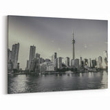 Black and White Toronto Skyline Art | Monochrome Cityscape Wall Decor