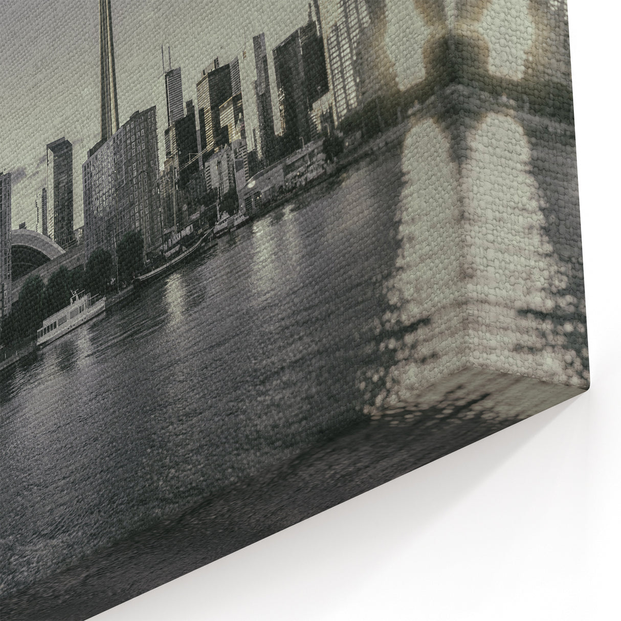 Black and White Toronto Skyline Art | Monochrome Cityscape Wall Decor