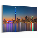 Toronto Night Skyline Art | Vibrant City Lights Reflection Decor