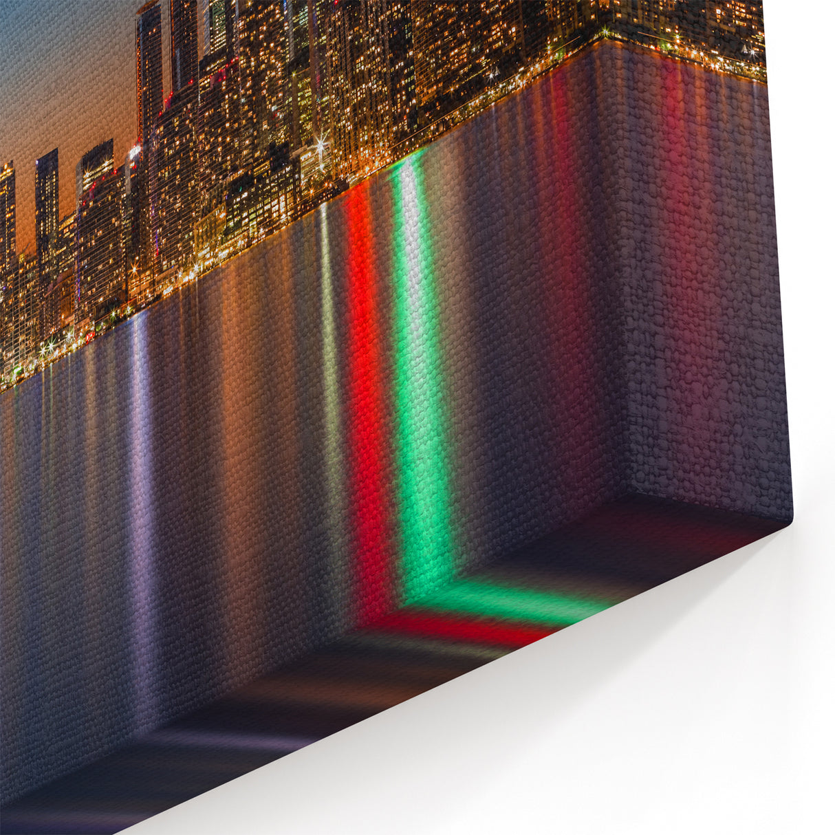 Toronto Night Skyline Art | Vibrant City Lights Reflection Decor