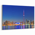 Toronto Skyline Nightscape | CN Tower and City Lights Reflection Art