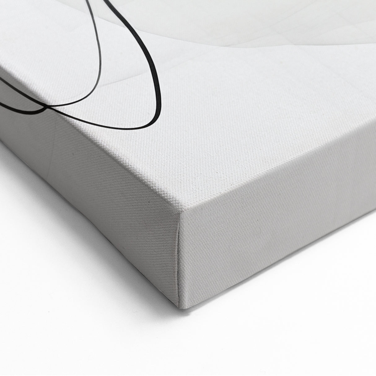 Abstract Minimalist Art - Monochrome Smoke and Line Canvas Print