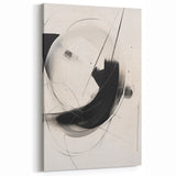 Dynamic Monochrome Art - Minimalist Black and White Abstract Canvas