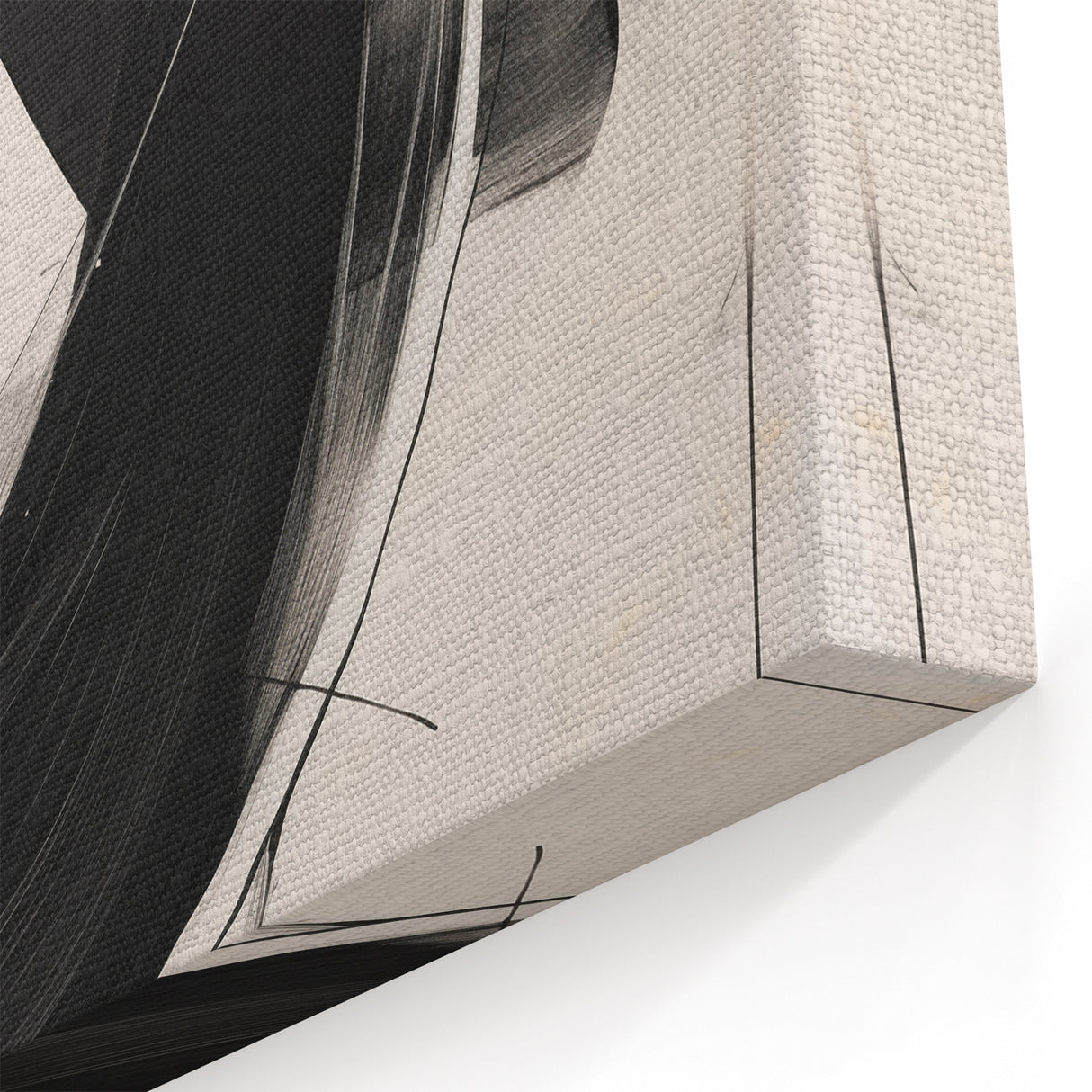 Dynamic Monochrome Art - Minimalist Black and White Abstract Canvas
