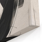 Dynamic Monochrome Art - Minimalist Black and White Abstract Canvas