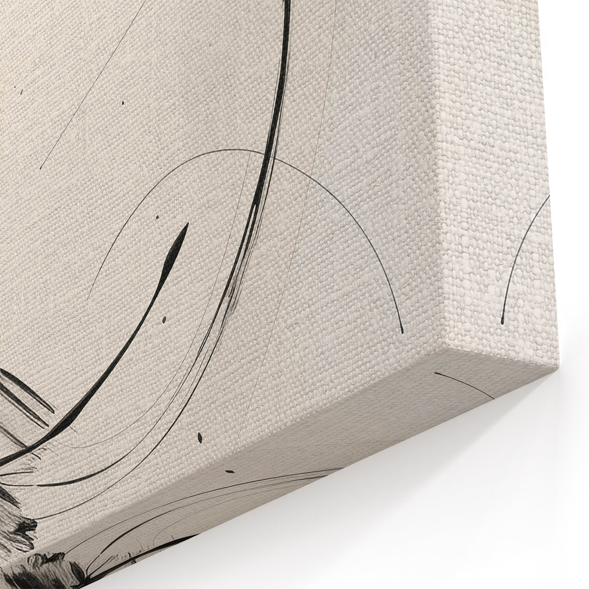 Minimalist Brushstroke Art - Monochrome Abstract Black and White Print