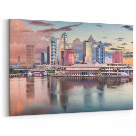 Tampa Skyline Wall Art - Vibrant Sunset Cityscape Photography