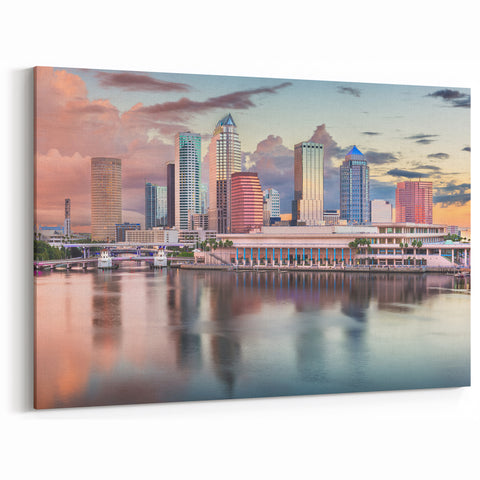 Tampa Skyline Wall Art - Vibrant Sunset Cityscape Photography