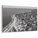 Tampa Bay Wall Art - Classic Black and White Coastal View