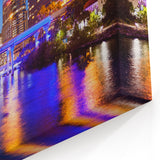Tampa Skyline Wall Art - Electric Blue Nighttime Cityscape