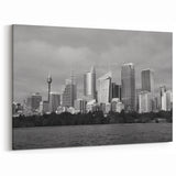 Black and White Sydney Skyline Wall Art - Elegant Cityscape Photography