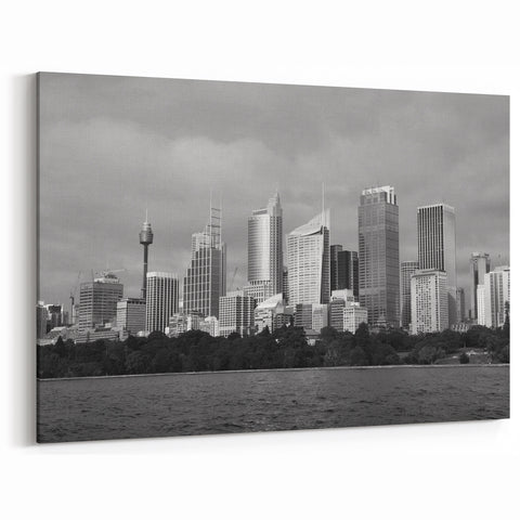 Black and White Sydney Skyline Wall Art - Elegant Cityscape Photography