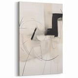 Abstract Minimalist Art - Monochrome Black and White Modern Canvas