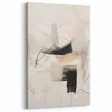 Contemporary Monochrome Art - Minimalist Black, White, and Beige Print