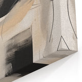 Contemporary Monochrome Art - Minimalist Black, White, and Beige Print