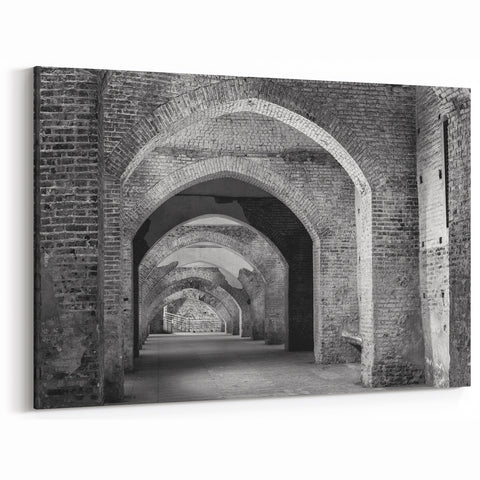 Brick Arches Wall Art - Rustic Architecture Canvas Print