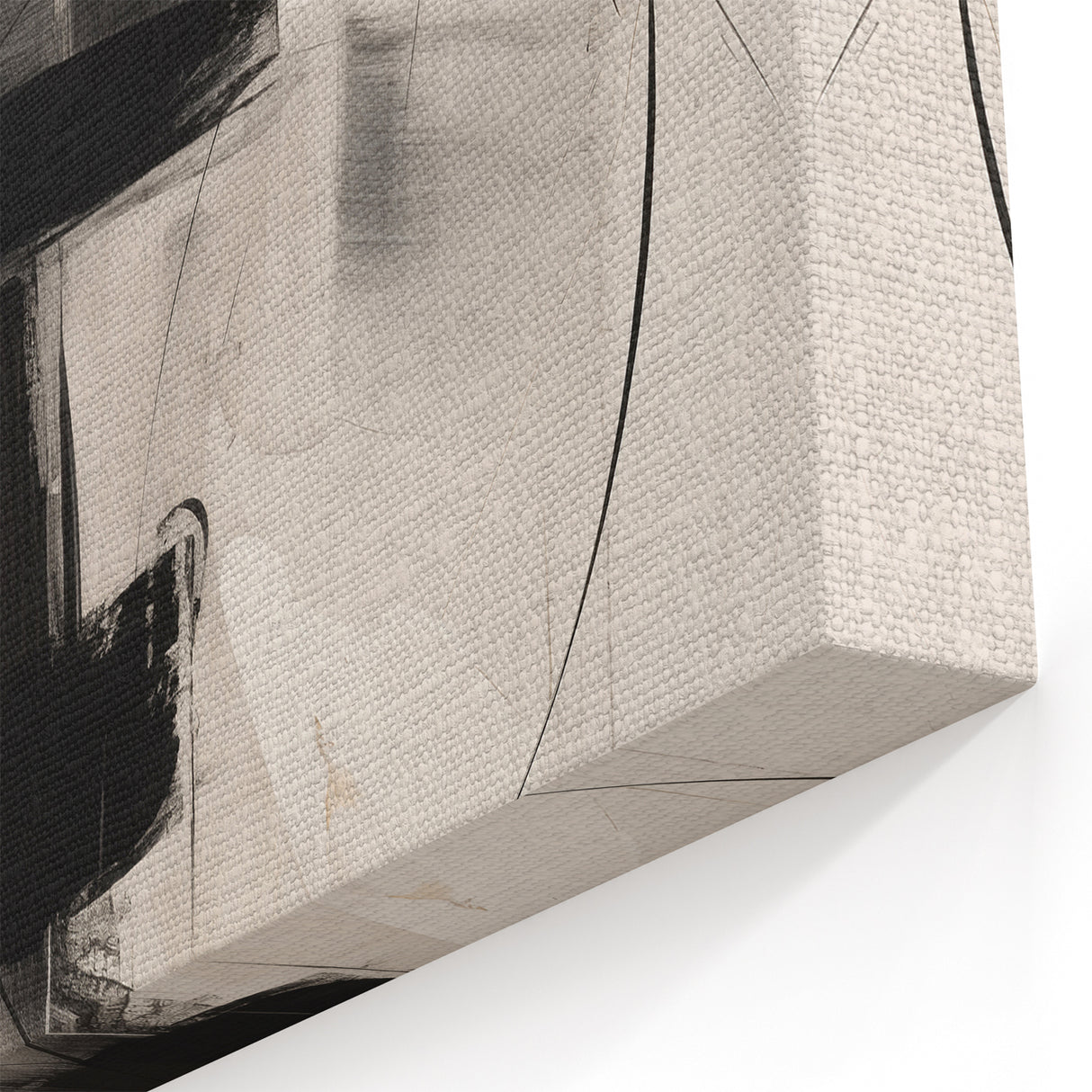 Modern Minimalist Art - Abstract Black, White, and Beige Canvas Print