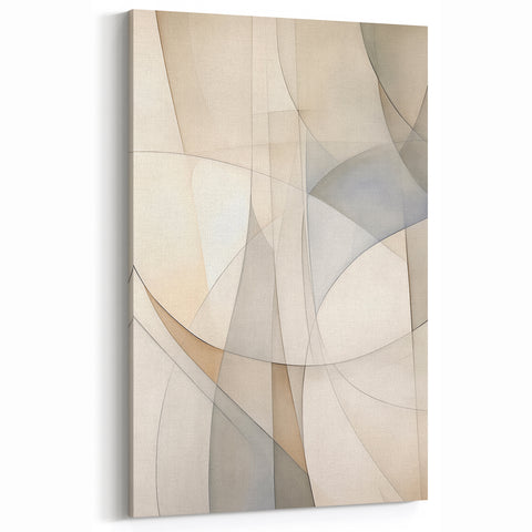 Elegant Minimalist Geometric Art - Neutral Toned Modern Canvas Print