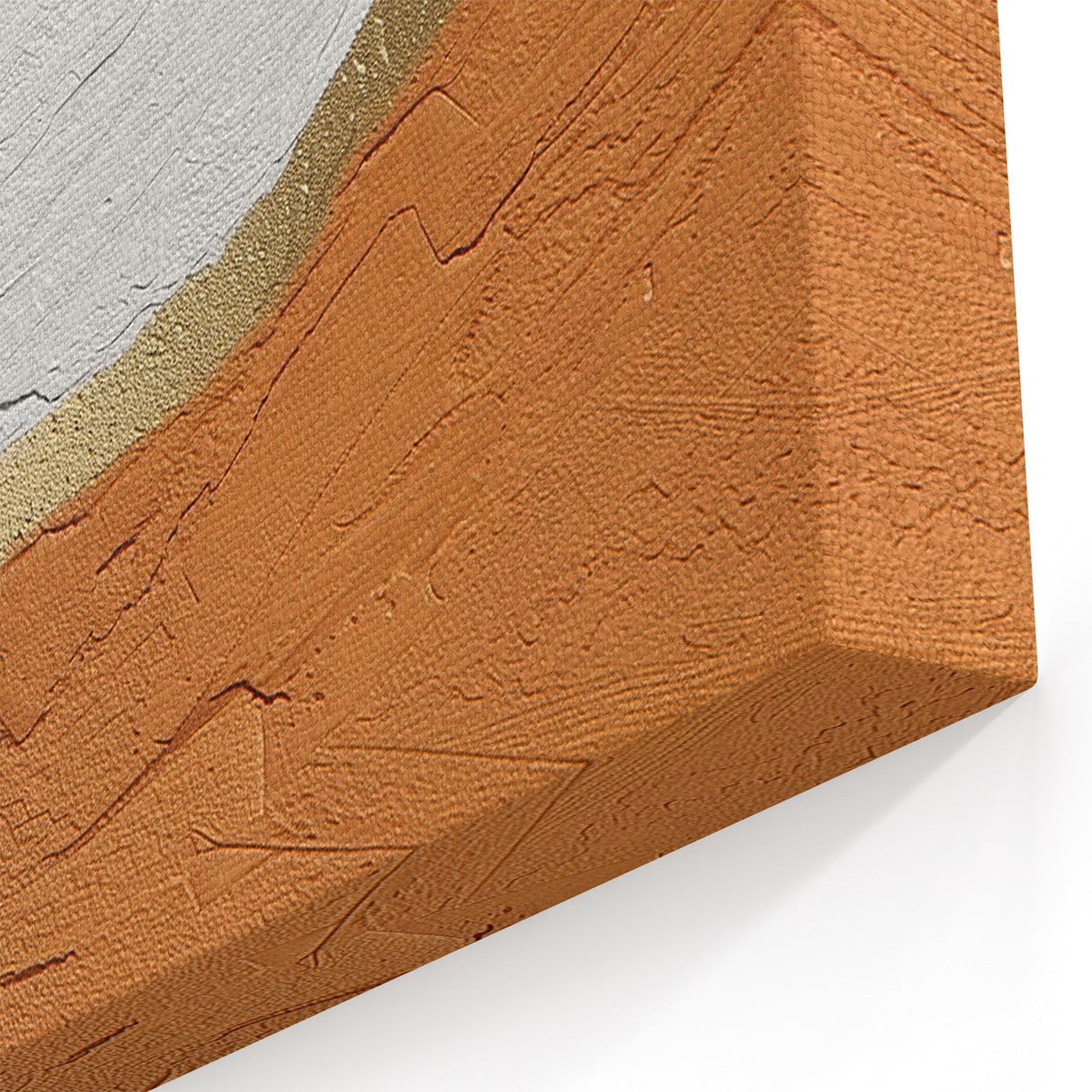 Strokes and Lines Abstract Art with Gold, Gray, and Orange Textures